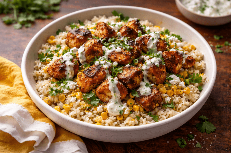 Delicious Street Corn Chicken and Rice Bowls Recipe!