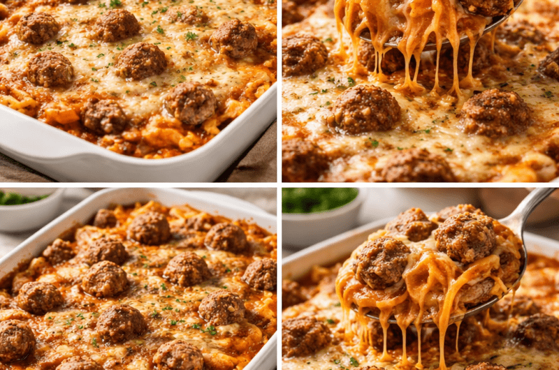 Easy Dump & Bake Meatball Casserole