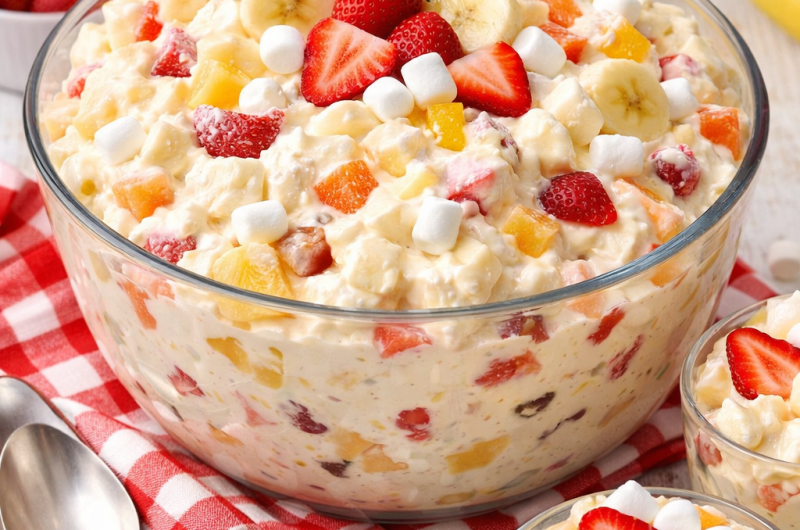 Creamy Vanilla Fruit Salad (Easy No-Bake Dessert)