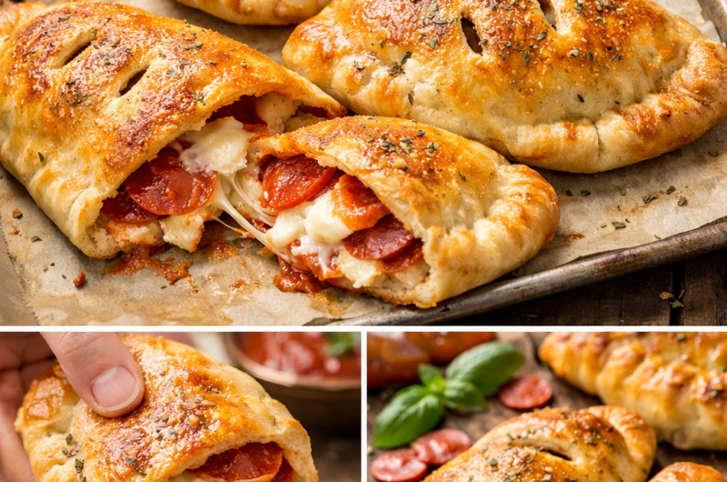 Homemade Pepperoni Calzones